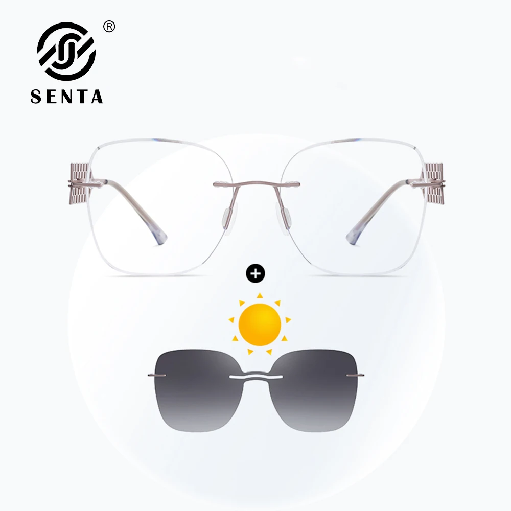 Женские очки большого размера без оправы женские Рецептурные в тренде