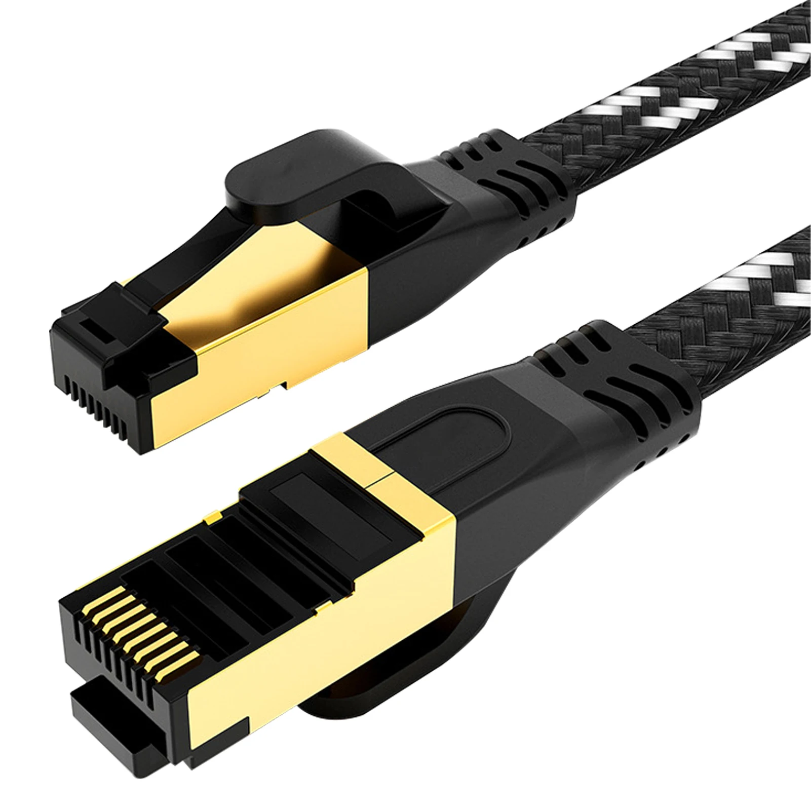 

2m Cat 7 Braided High Speed Smart TV Switch Copper Core Office Patch Router Ethernet Cable Lan Network Printer Flat Wire