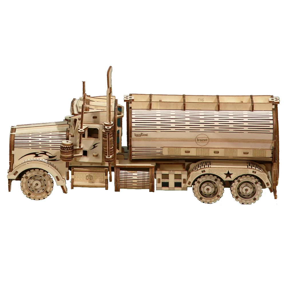 

DIY Tanker Cars Puzzles Craft Toys Kids Buiding Construction Movable Model for Adults 3D Wood Laser Cutting Truck Jigsaw Gift