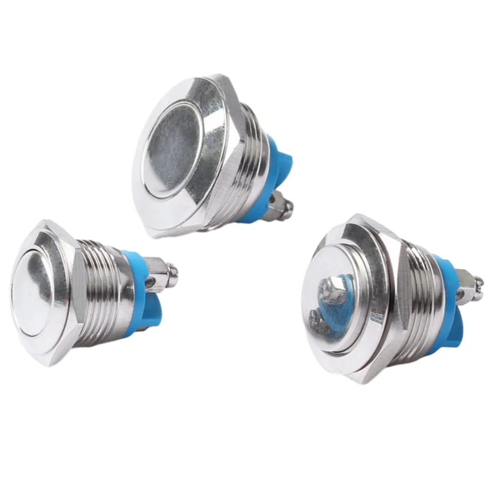 Самовозвратный водонепроницаемый переключатель 12-24 В 1NO никелированный латунный