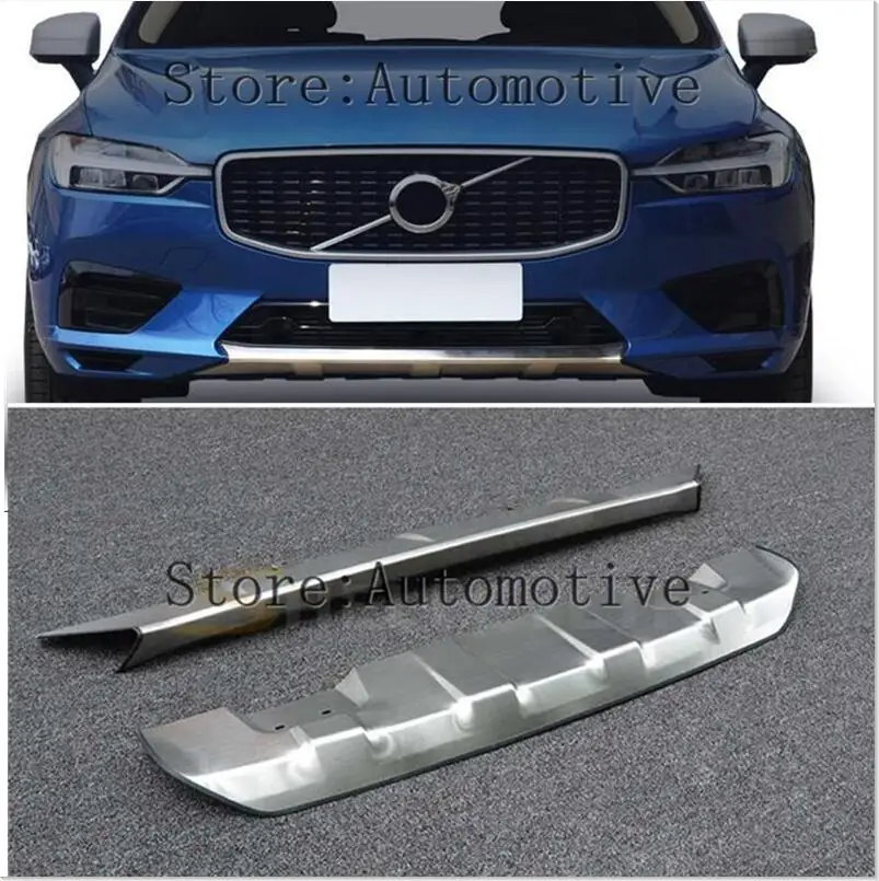 

Front+ Rear Bumper For VOLVO XC60 2018 2019 2020 2021 Diffuser Guard Bumpers Lip protection cover skid plate Stainless steel