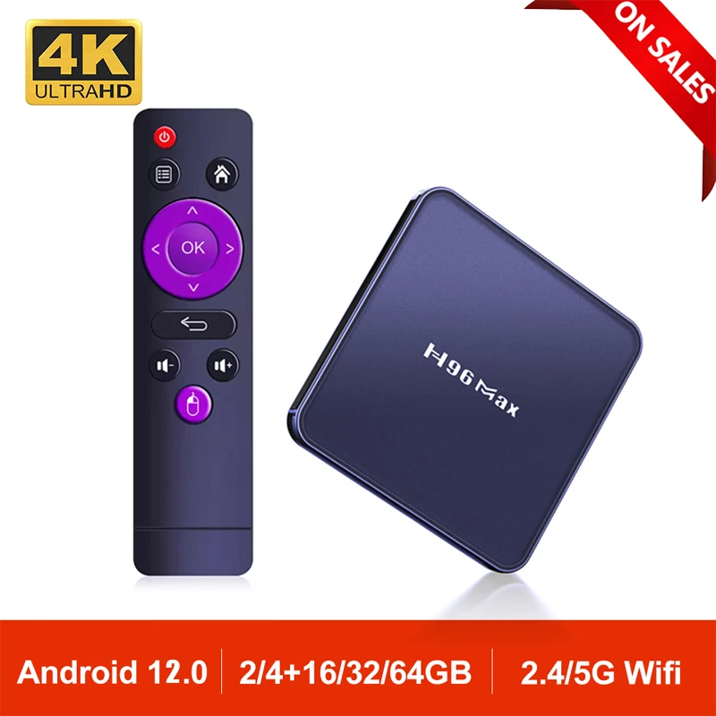 

Приставка Смарт-ТВ H96 MAX V12, 4 + 64 ГБ, Android 12, Wi-Fi, 4K