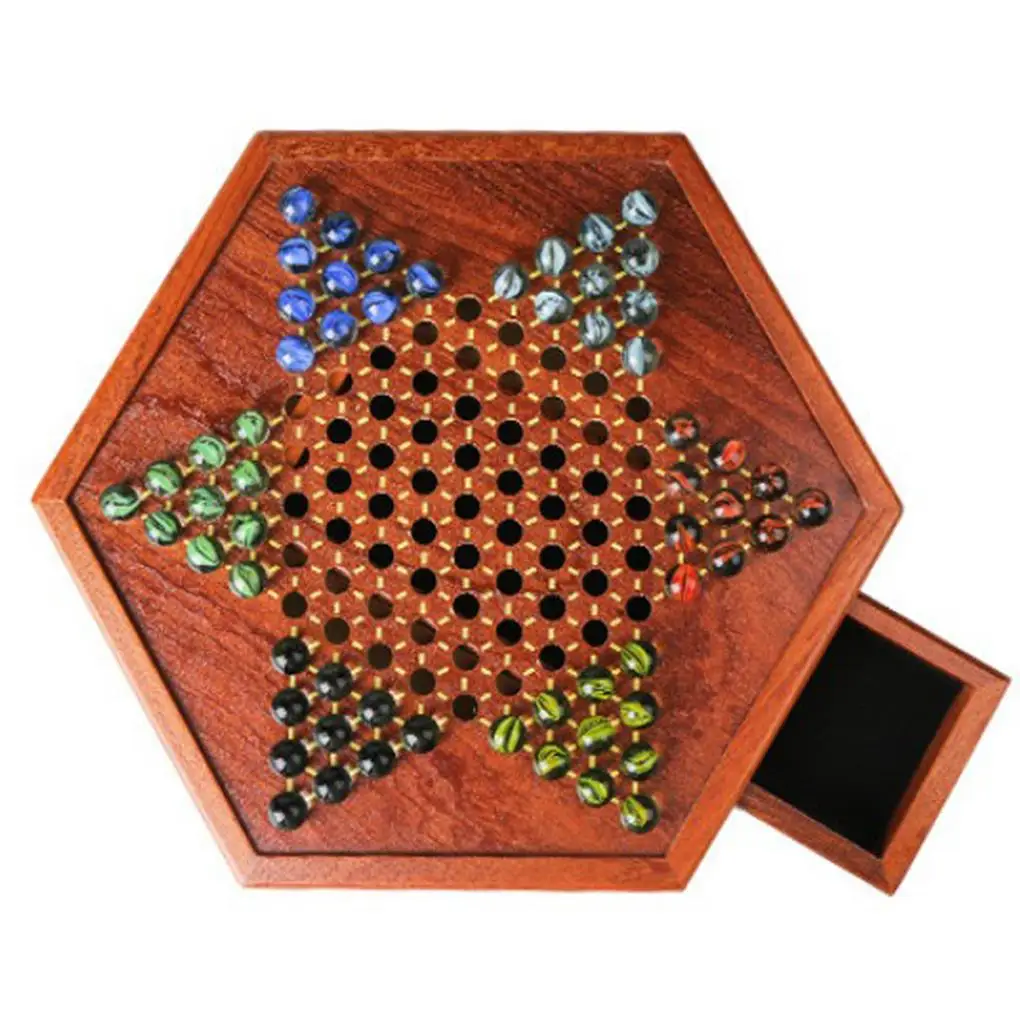

Checkers Board Wooden Chinese Checkers Game Classic Smooth Sturdy Durable Strategy Games Children AdulT School