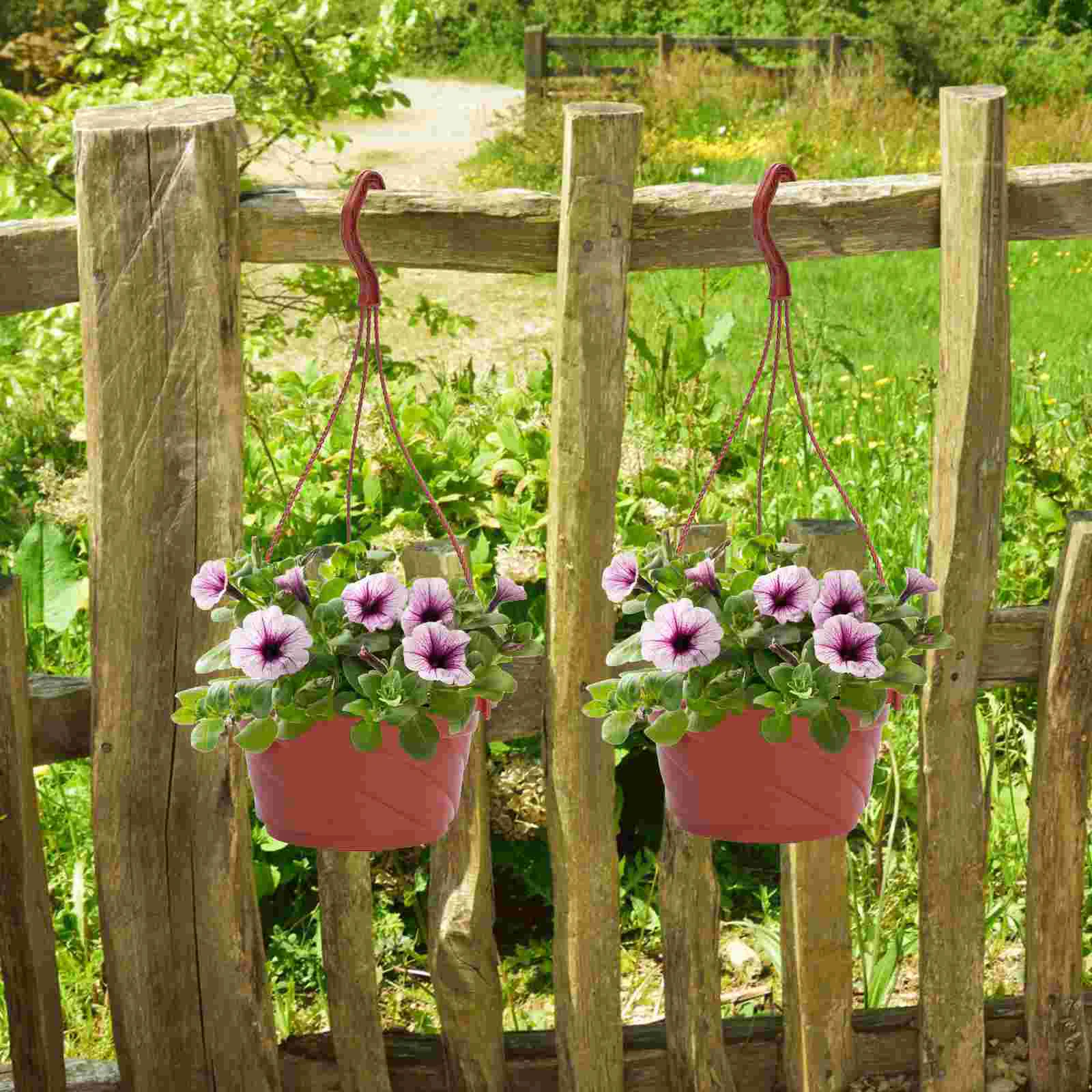 

Hanging Type Flower Basket Octagonal Plastic Flower Pot Decors Plastic Hanging Plant Pot Adornments Home Decor