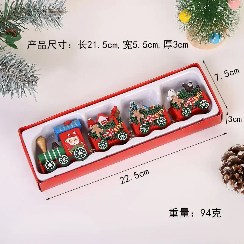 Wooden Christmas Small Train Xmas Ornaments Merry Decor For Home Happy New Year 2025 Creative Kids Naviidad Gifts Gift