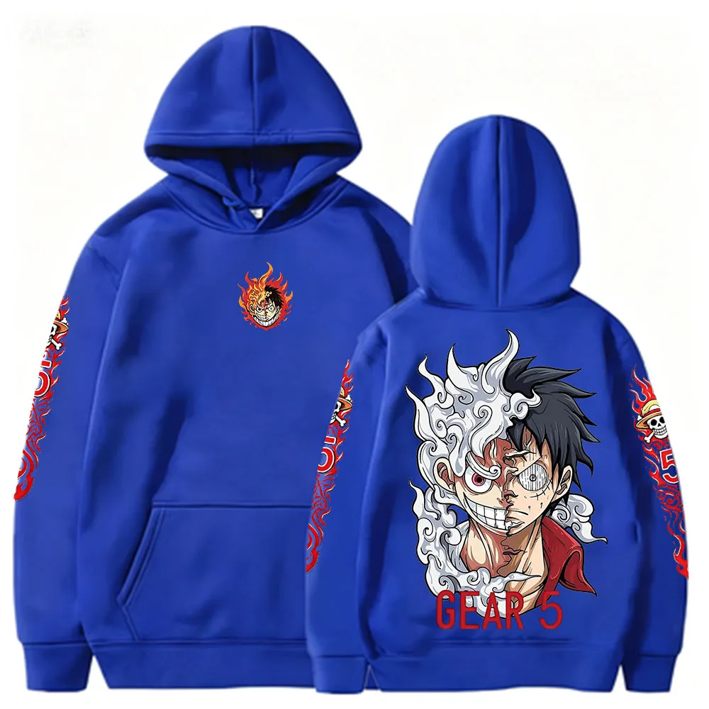 Фото Худи с принтом Луффи из аниме One Piece, унисекс, спортивная одежда с капюшоном, Nikamonchi D. Luffy, уличный стиль, свободный крой №4