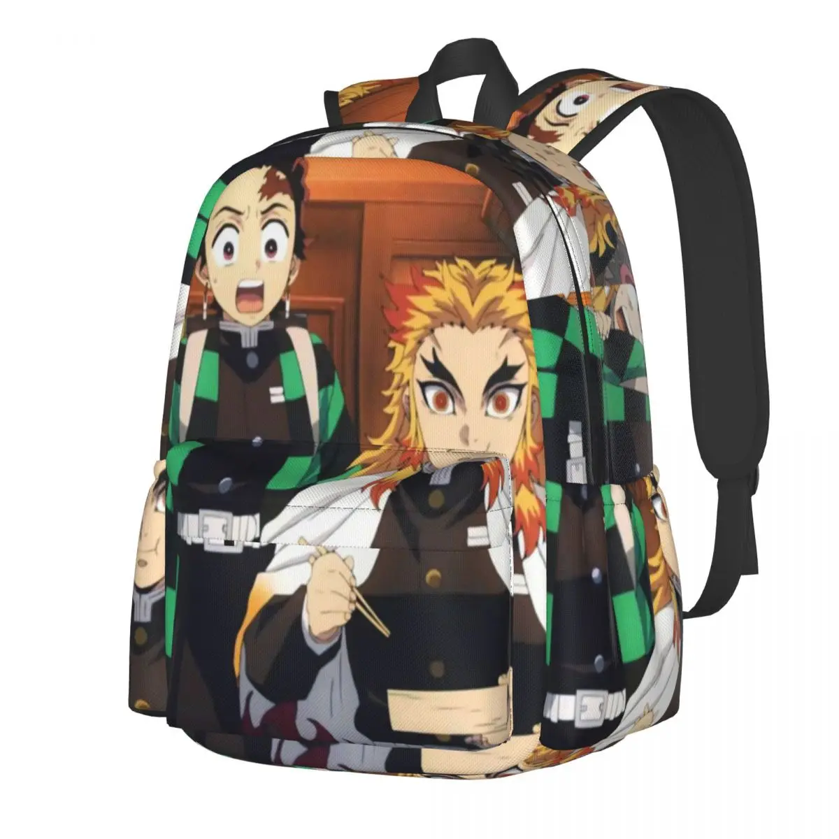 

Demon Slayer Backpack Rengoku and His Friends Cool Backpacks Student Unisex Outdoor Style High School Bags Colorful Rucksack