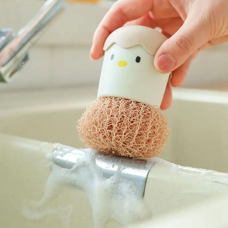 

Мультяшная щетка в виде яичницы, ручка для курицы, кухонная сменная щетка для чистки, чистящая щетка для загрязнения, инструмент для чистки
