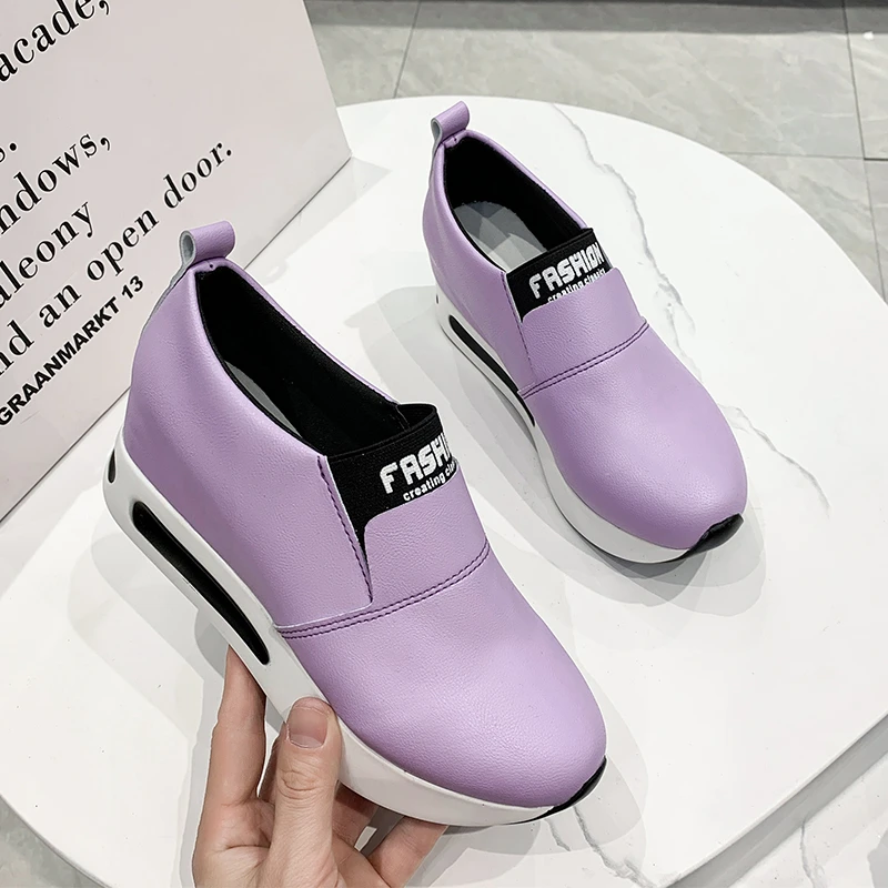 

Women Summer Autumn Casual Sport Sneakers Women's Breathable Slip on Sport Shoes Elastic Band Ladies Vulcanized Platform Shoes