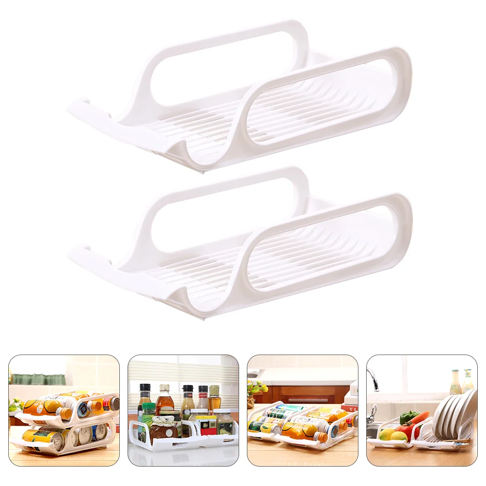 

2Pcs Beverage Organizer Bins Beverage Fridge Holder Soda Can Dispenser Kitchen Organizer Bins Stackable Can Organizer