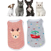 fashion cartoon clothes for small dogs summer dog clothes dog shirt cute dog vest pet vest soft striped puppy summer clothes new