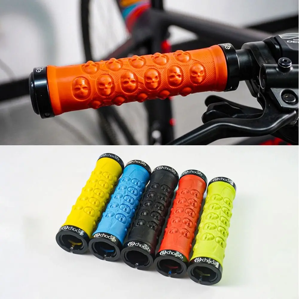

Mountain Bike Handlebar Rubber Non-Slip Shock Absorbing Double Side Locking Edge Fixed Gear Grip Bar End Caps Bicycle Grip Parts
