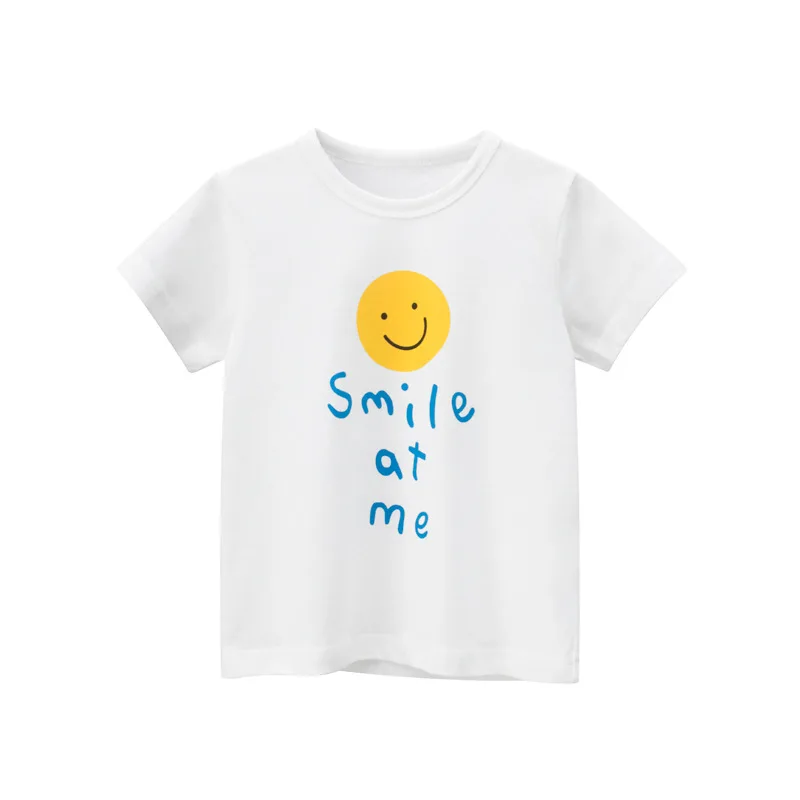 

2-8T Toddler Kid Baby Boys Girls Clothes Summer White Top Short Sleeve Cotton T Shirt Infant tshirt Cute Chidrens Tee Outfits