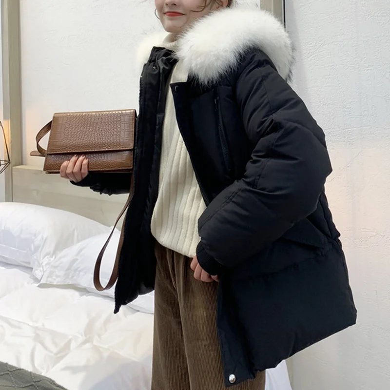 Cotton-padded Jacket Women's Mid-length Winter Loose Padded Padded Jacket Women Thick Bread Jacket Women's Loose Padded Jacket