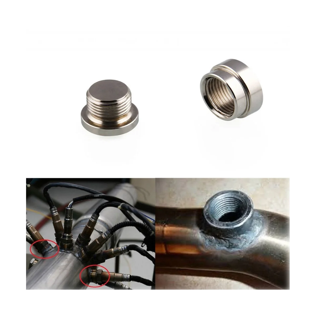 

Oxygen Sensor Bung Plug Nut Mounting Cap Kit Plug Nut Plug Wideband Nut Fitting Weld Bungs M18X1.5 Fits for Car