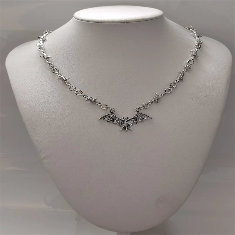 Маленькая проволока железная летучая мышь колье-чокер ожерелье женское колье в