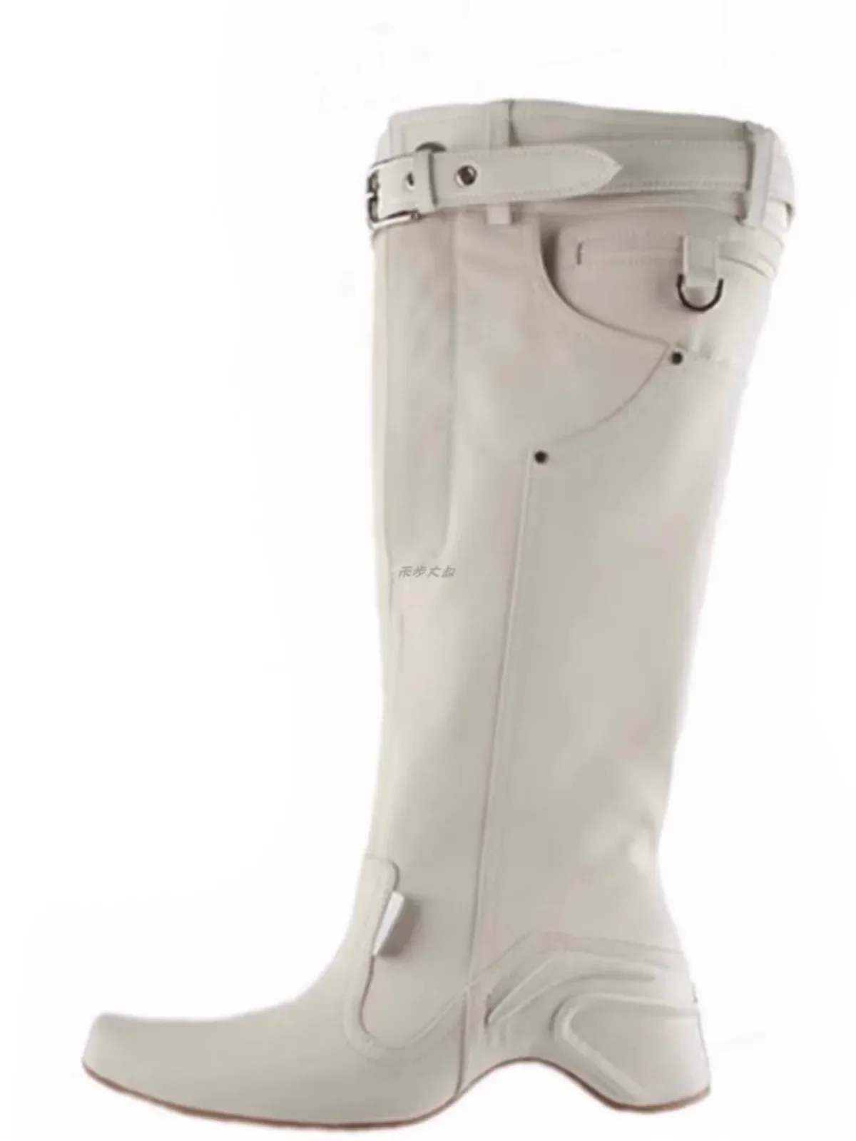 Ковбойские сапоги в стиле вестерн с матовым покрытием ретро плиссированные