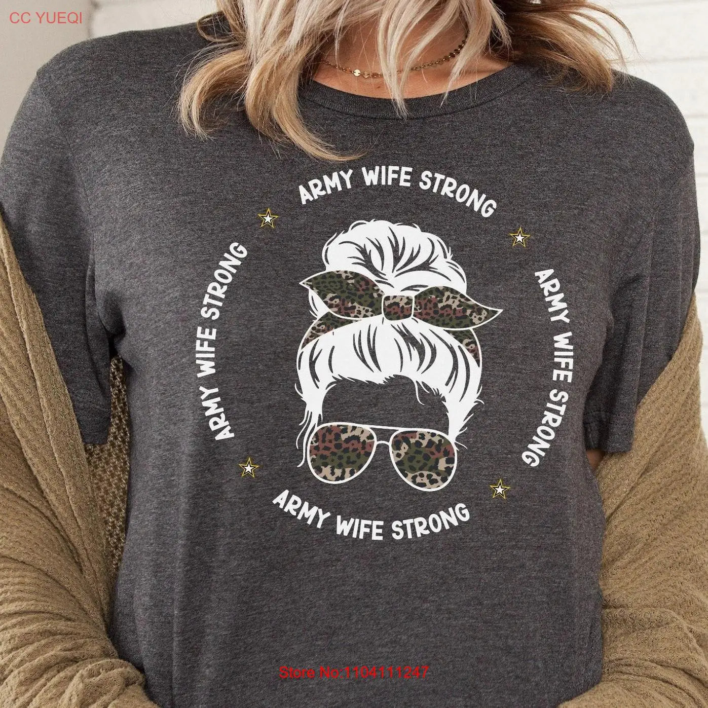 Army Clothing Wife Ranger Military Veteran Bridal T Shirt for Soldier Proud long or short sleeves