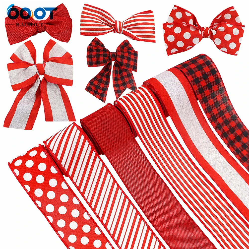 

День Святого Валентина Любовь праздничный геометрический красный проводной край Lron проволока край лента 63 мм 5 ярдов 22428-1 фотоэлемент DIY лук крышка декоративные материалы