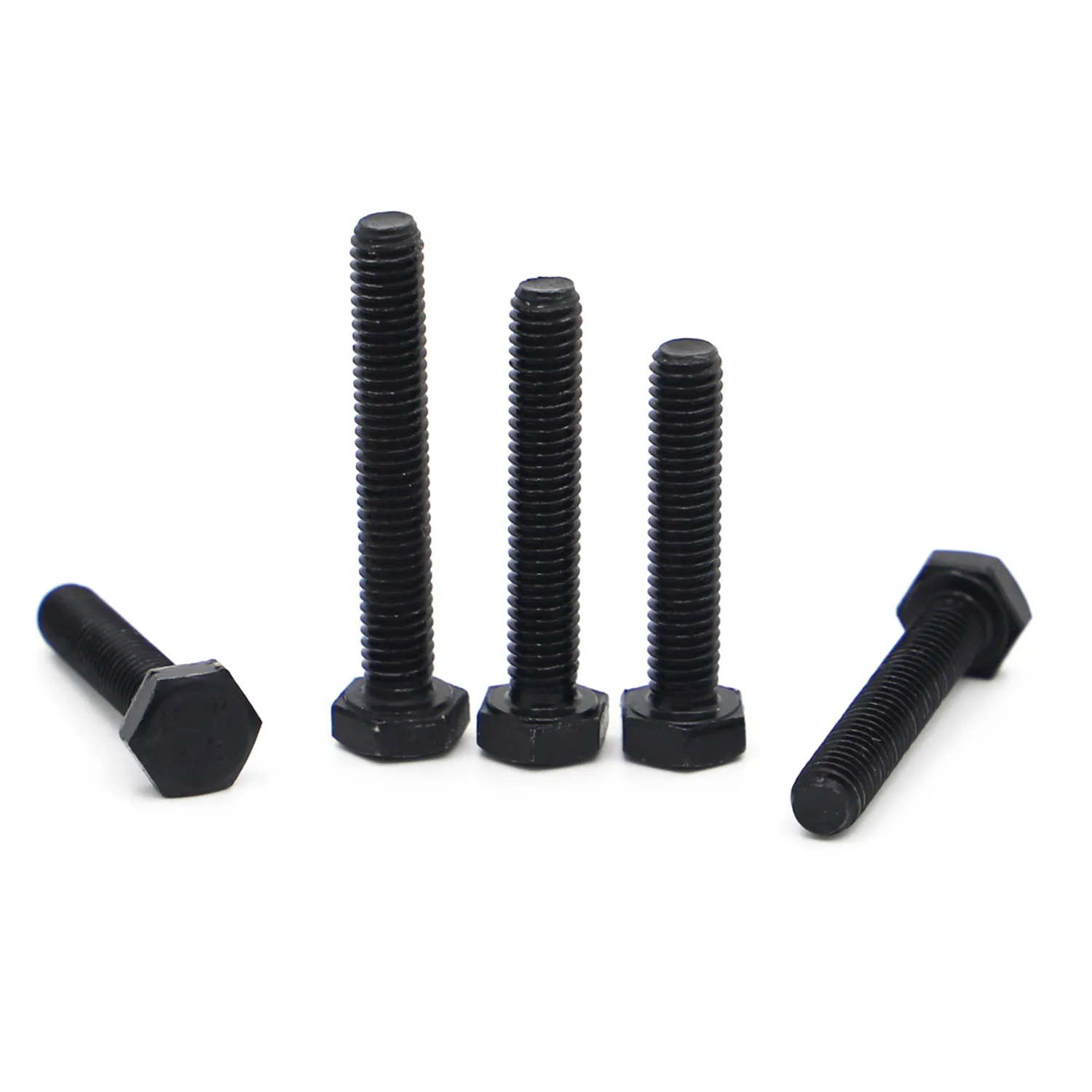 1-10pcs M5 M6 M8 M10 M12 GB5783 DIN933 Black Grade 8.8 Alloy Steel Metric Thread Hexagon External Hex Head Cap Screw Bolt - купить по