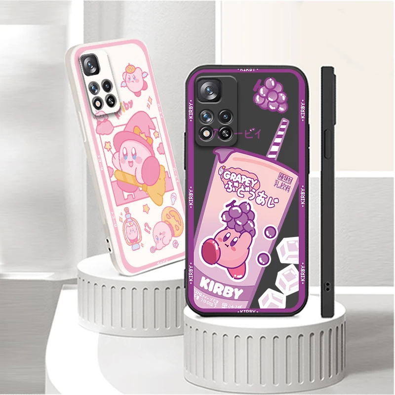 

Game Cartoon Cute Kriby Liquid Rope Soft Cover Phone Case For Xiaomi Redmi Note 11 11S 11T 10S 10 9S 9T 9 8T 8 Pro Plus 5G