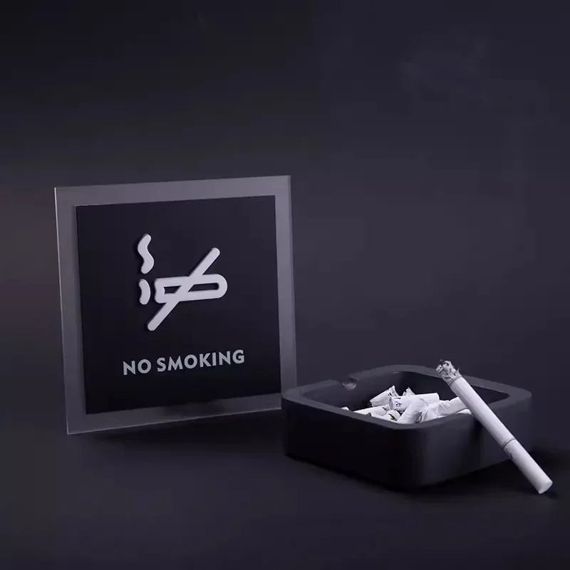 Акриловые теплые наклейки с напоминанием и надписью не курить