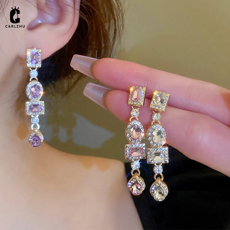 Женские квадратные серьги-подвески