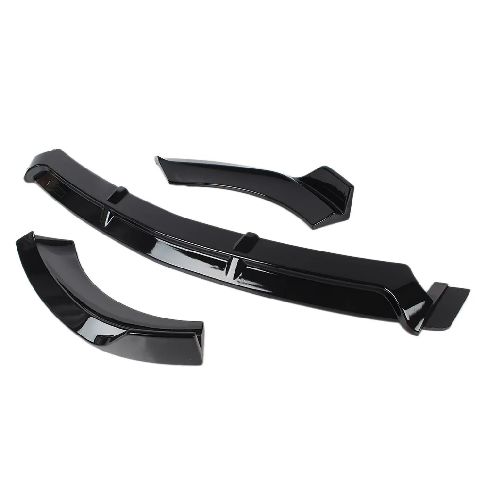 Глянцевый черный автомобильный передний бампер спойлер для подбородка отделка в