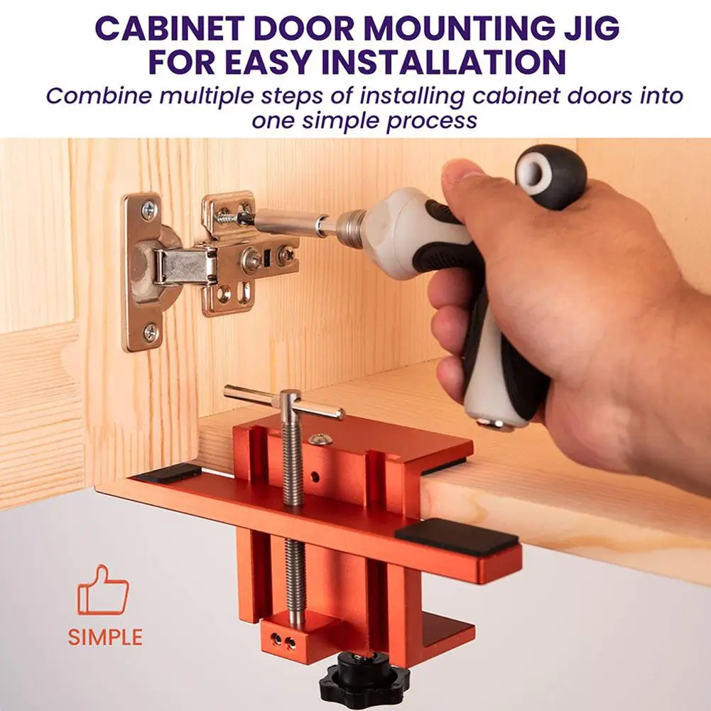 

Cabinet Door Mounting Jig, Support Arm And Clamp Integrated, Aluminum Alloy Body Heavy Duty Tool For Cabinets With Face Fra K5Q4