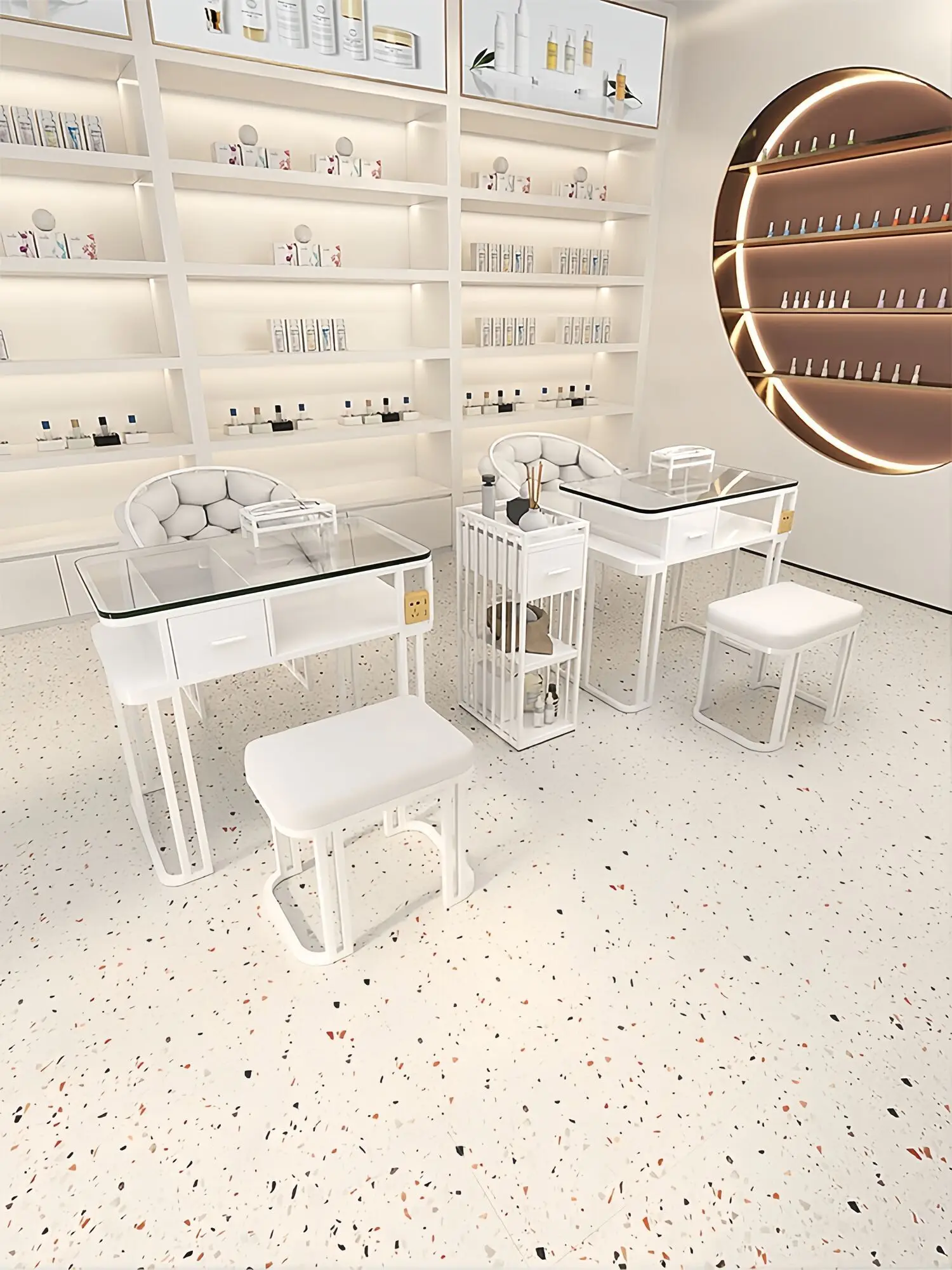 Простая стеклянная настольная Профессиональная Мебель для маникюра салонная