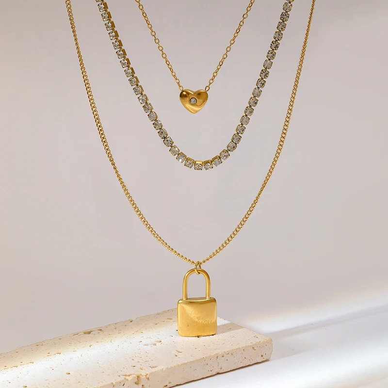 Ожерелье GANEMLY из нержавеющей стали 316L с подвеской в виде сердца и жемчуга для