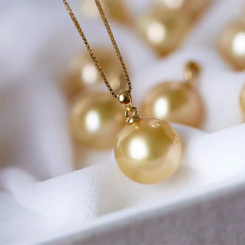 

18K Gold Pearl Pendant Natural South Sea Sea Gold Pearl Pendant Delicate and Flawless Mirror Luster Fashion Simple Jewelry SP465