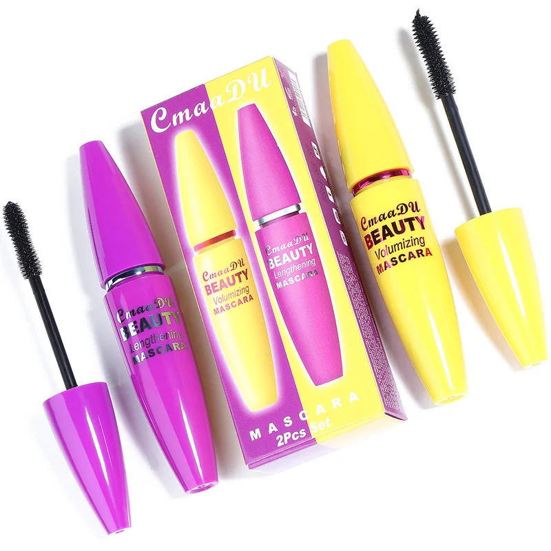 

Makeup 2pcs 4D Eye Mascara Eyeliner Pen Thick Curls Long Eyelashes Sweat-proof Instantly Volumizes Lifts Lengthens Lashes