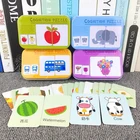 Игра-головоломка Монтессори для детей, игра с фруктами, животными, познавательными картами, игра для раннего обучения