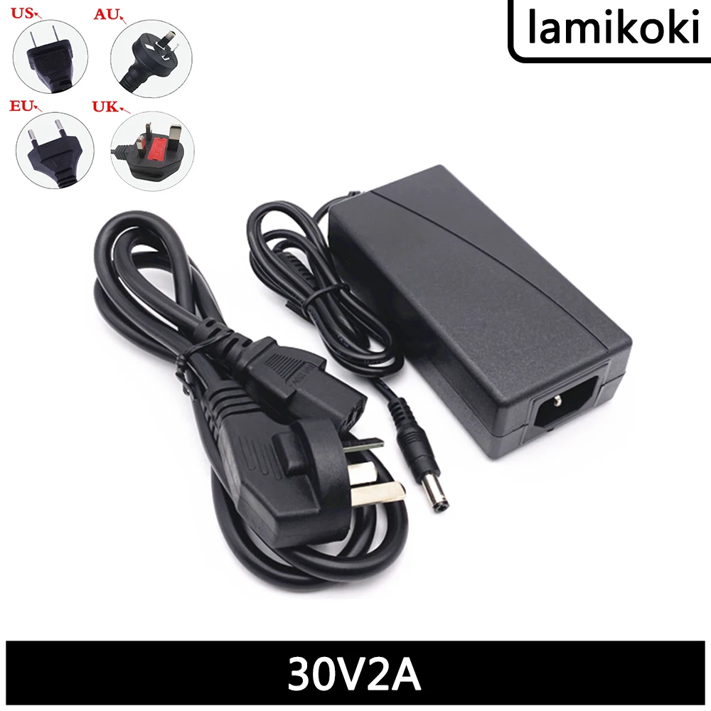 데스크탑 전원 변환 어댑터, 충전 전원 변압기, 30V, 2A, 60W, 30V, 2000ma