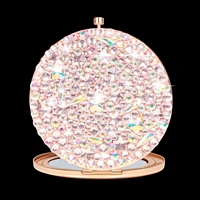 small compact mirror for purses bling diamond rose gold mini pocket mirror cosmetic magnifying mirror women travel makeup mirror