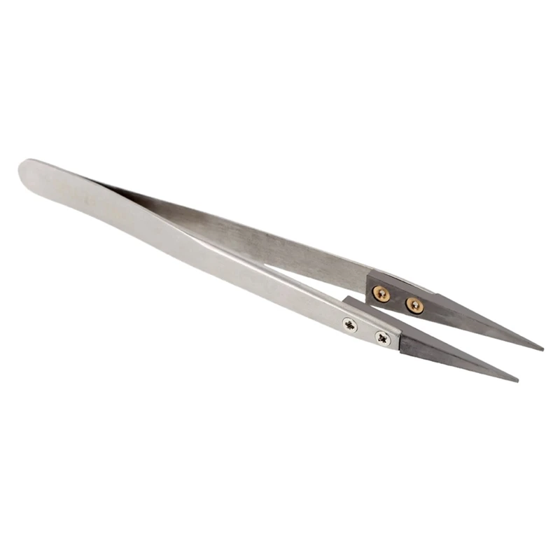 

3X Tweezers Ceramic Tweezers With Stainless Steel Handle