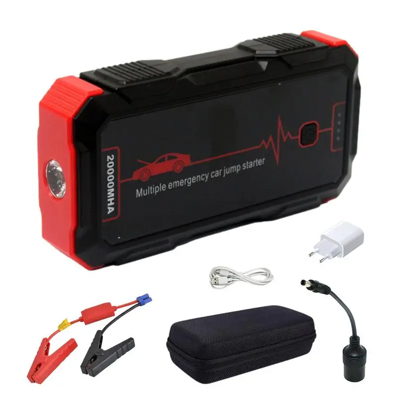 

Автомобильный аккумулятор 20000 мАч JumpStarter, внешний аккумулятор А, автомобильный источник питания со светодиодной подсветкой, USB QC, портативное зарядное устройство для телефона и USB-устройства