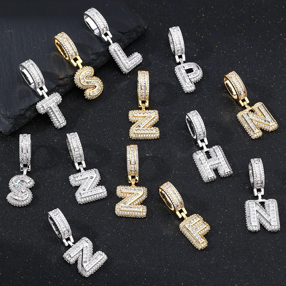 Роскошное ожерелье с подвеской в стиле хип-поп AAA + кубическим цирконием и буквами