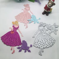 pans 2022 new die cuts lady and poodle cutting dies for scrapbooking embossing diy manual photo album decor knife mold