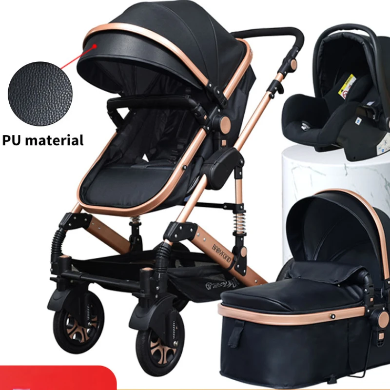 Роскошная детская коляска Babyfond 3 в 1 с высоким ландшафтом рамкой из алюминиевого