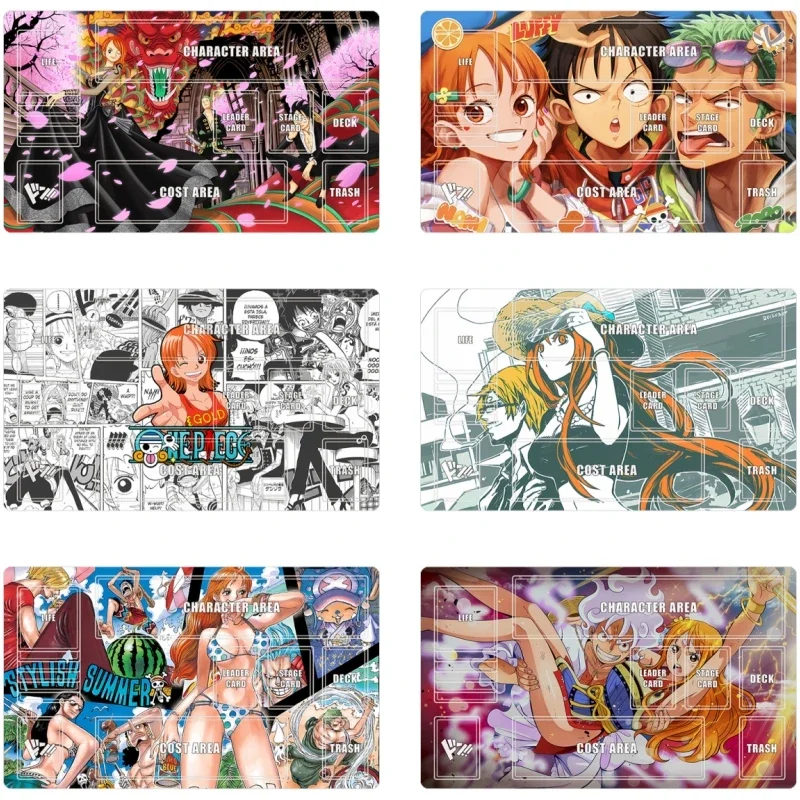 ONE PIECE Card Pad Monkey D Luffy Nami Roronoa Zoro Версия для одного человека DIY Боевой коврик Аниме