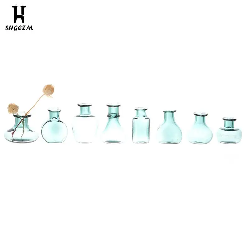 

1 шт. миниатюрная стеклянная ваза для кукольного домика, цветочный органайзер для хранения, цветочный горшок, украшение для дома и сада, аксессуары для кукольного домика