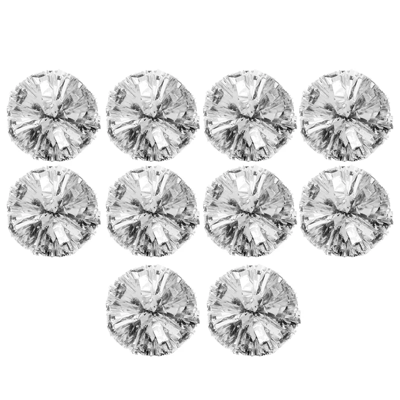 

Metallic Foil Cheerleader Pom Poms Cheerleader Pom Poms 10 PCS For Sports Team Spirit Cheering Kids Adults