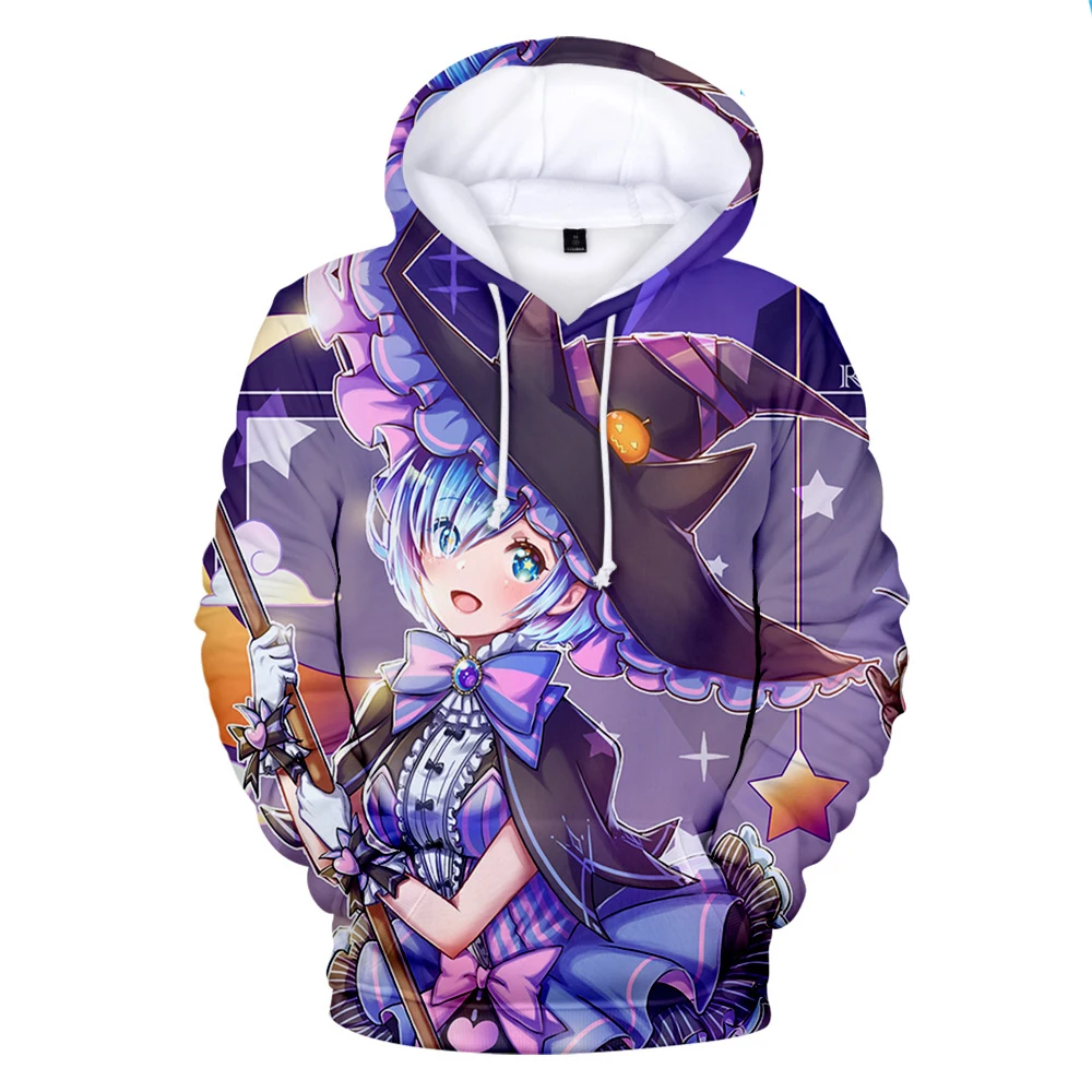 

Новинка 3D толстовки с аниме «Re:zero-INFINITY» игровая верхняя одежда для мальчиков и девочек Милая толстовка с изображением Эмилии разноцветная М...
