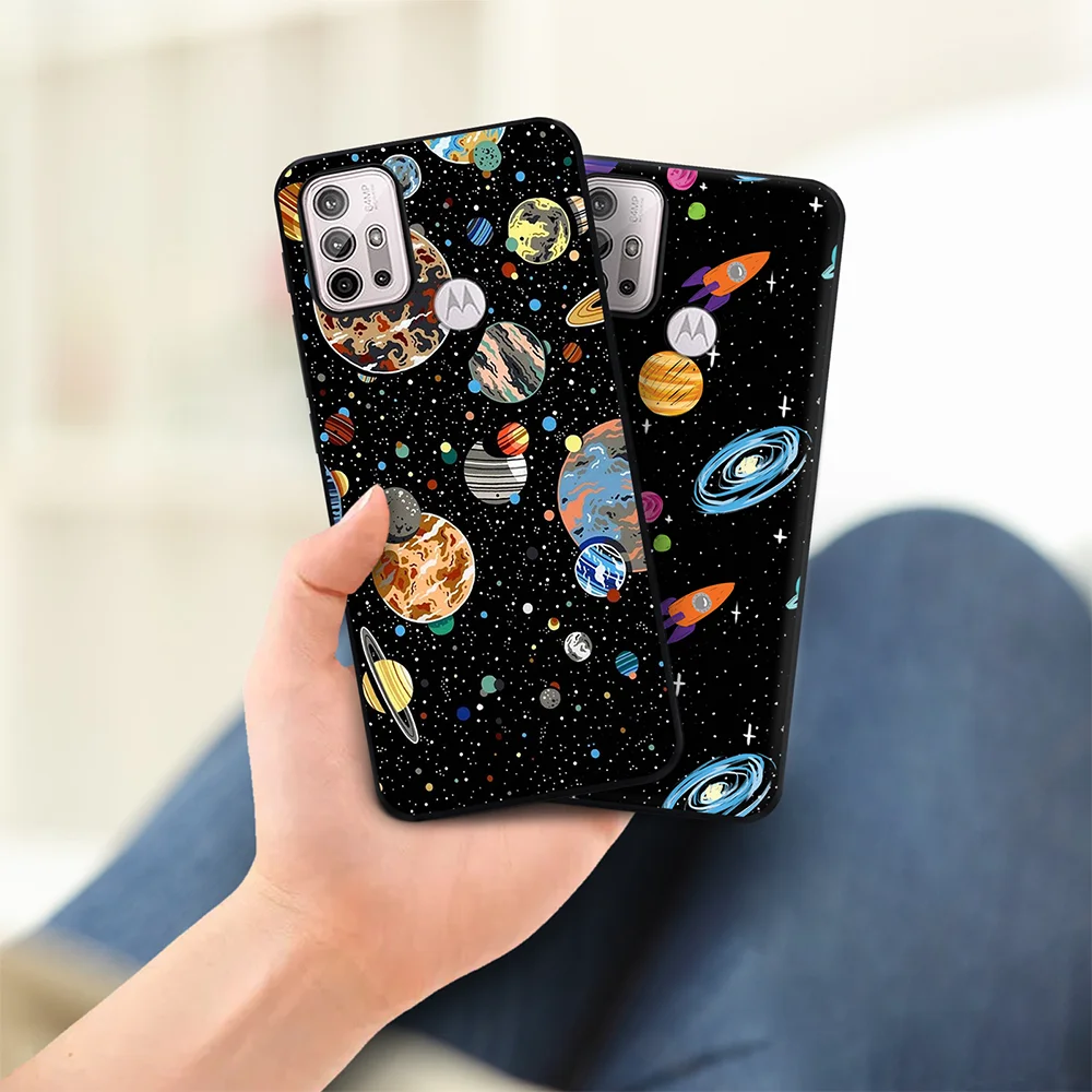 

Planet Space Case for Motorola Moto G9 Play E7 G7 Plus Power G 5G Plus Cartoon Soft Silicone Cover for Motorola G30 G60S E40 E20