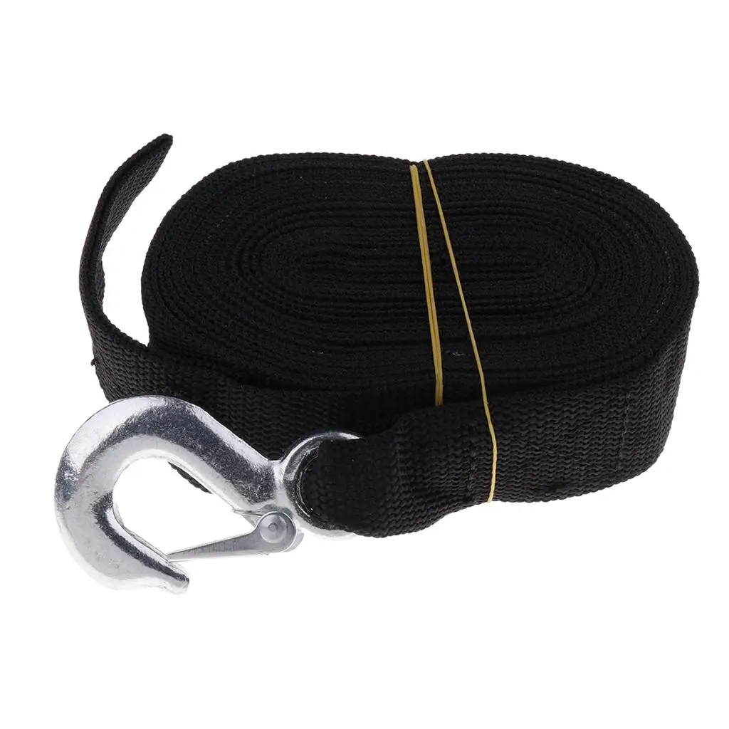 

7m Boat Winch Trailer Replacement Webbing Nylon Strap With Heavy Duty Hooks