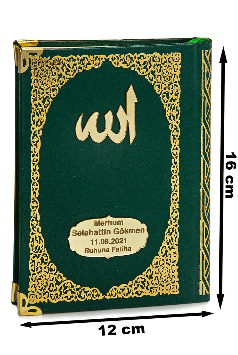 

IQRAH Pleksiye Custom Name Written Hardcover Yasin Book Bag Size Green 128 Page