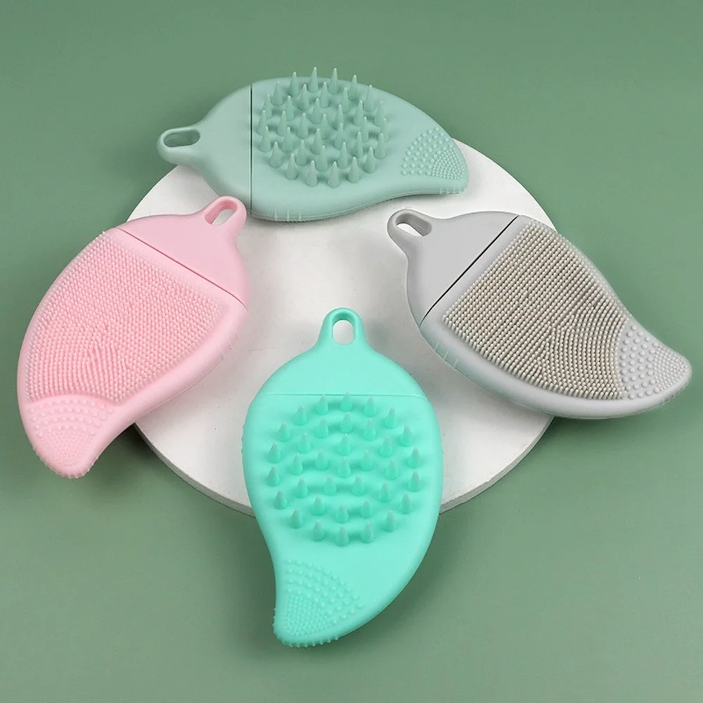 

Beauty Mango Shape Face Cleaning Brush Portable Multi-functional Head Washing Brush Silicone Facial Cleansing Scrubber