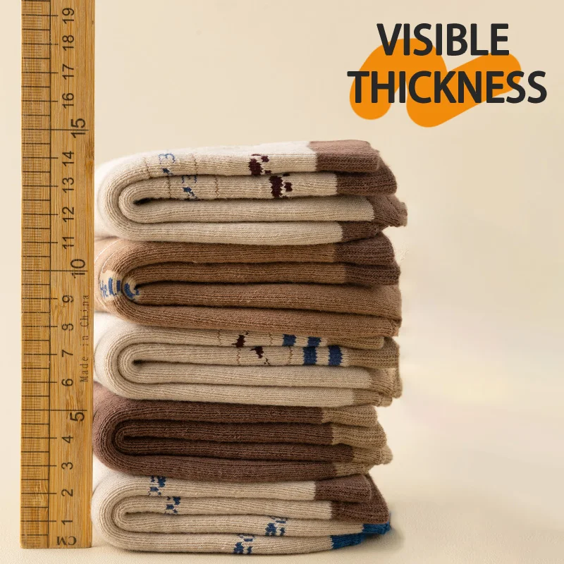 5 пар детских зимних ультра толстых махровых носков от 1 до 16 лет высокоэластичные